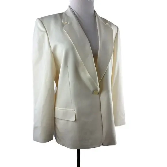 NWT Pendelton Blazer Suit Jacket 100% Virgin Wool Cream Single Button Size 16 - Picture 6 of 14